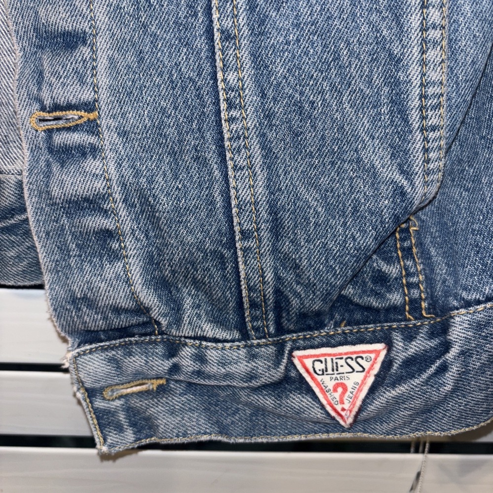 Vintage Guess Denim Jean Jacket Georges Marciano Design USA Size L 80's Seephoto - Picture 5 of 11